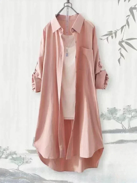 Plus Size Korean Style Women Tops Blouses Loose Breathable Casual Shirts Simple Solid Female Long Sleeved Blouses Hot Clothing