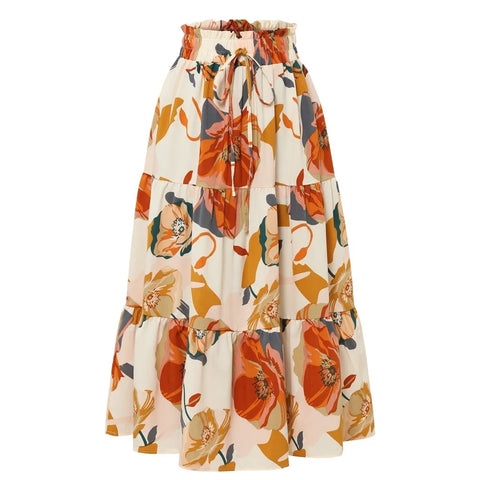 Long Skirts for Women Clothing Fashion Clothes Y2k Skirt Harajuku Bohemian Party Fairy Hotsweet Summer Bohemian Print Casual