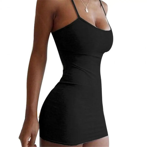 Durable Suspender Dress Skin-friendly Easy Cleaning Fashion Sheath Dress  Nylon Dress for Anniversary
