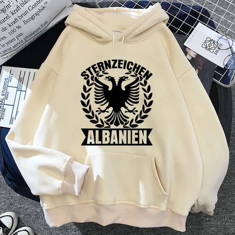 Albania hoodies women funny long sleeve top graphic sweat y2k pulls sweatshirts female gothic Hooded Shirt