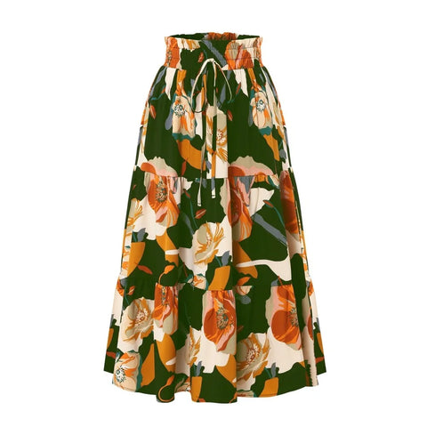Long Skirts for Women Clothing Fashion Clothes Y2k Skirt Harajuku Bohemian Party Fairy Hotsweet Summer Bohemian Print Casual