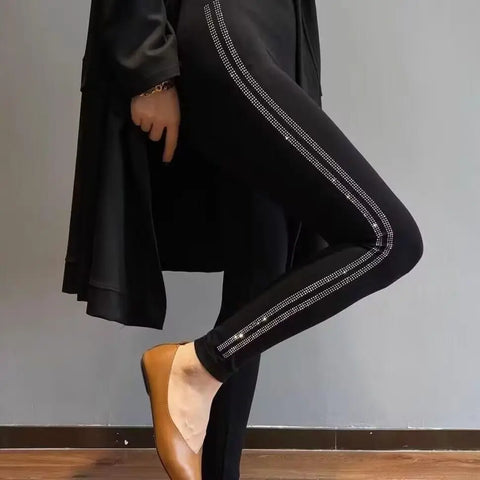 New High-waist Leggings Women Spring Autumn Fashionable Versatile Ironing Pants Women Autumn Winter Velvet Warm Pants