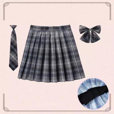 XS- 5XL Women Skirt Preppy Plaid Skirts Inner Shorts High Waist Chic Student Pleated Skirt Harajuku Uniforms Ladies Girls Dance