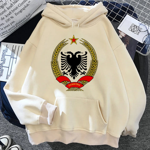 Albania hoodies women funny long sleeve top graphic sweat y2k pulls sweatshirts female gothic Hooded Shirt